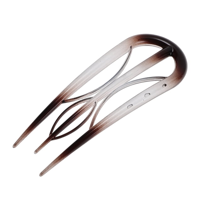 Accesorios para el cabello en forma de U 1 Pc Pinza para el cabello Únicos Bargains 3.94"x1.50" Gris Transparente Marrón Oscuro