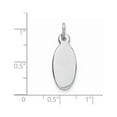 thumbnail image 5 of 925 Sterling Silver Rhodium-plate Engraveable Oval Polish Front, Satin Back Disc Charm Pendant, 5 of 5