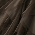 thumbnail image 4 of YUEJUIR Women's Mesh Skirt Solid Color A-Line Skirts Fluffy Irregular Ruffle Cake Skirt (Coffee,One Size), 4 of 5