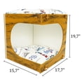 thumbnail image 3 of Pet Cube Bed - Scratch Resistant Cozy Covered Cat Bed for Indoor Cats - Top and Bottom Double Cushioned Cat Cave Bed - Tiger, 3 of 7