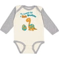 thumbnail image 3 of Inktastic I'm Gonna Be a Big Brother Dino Boys Long Sleeve Baby Bodysuit, 3 of 5