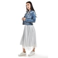 thumbnail image 2 of Falda Midi de Tul con Perlas Roman Fashion Juvenil Gris G, 2 of 5