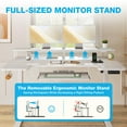thumbnail image 4 of Casacomoda 55 Inch U-Shaped Electric Standing Desk with Power Outlets & LED Lights, Height Adjustable Desk with Keyboard Tray, Sit Stand Table with Monitor Stand for Home, Office, White, 4 of 9