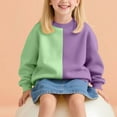 thumbnail image 4 of Favoffer Kids Color Block Fleece Sweatshirt Pullover Boys Girls Fall Winter Long Sleeve Crewneck Casual Style for Daily Outings Home Travle 2-14Y, 4 of 6