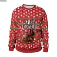 thumbnail image 5 of Sudadera navideña para hombre y mujer con estampado 3D de El hombre de jengibre, copos de nieve, reno, Papá Noel y pingüino, 5 of 5