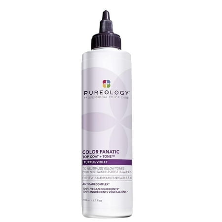 Pureology Color Fanatic Top Coat + Tone Purple Pre-Lightened Light Blonde To Dark Blonde Rose Floral Ginger & Cedarwood 6.7 Fl. Oz.