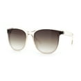 thumbnail image 5 of Unique Curved Inset Lens Horn Rim Plastic Retro Hipster Sunglasses Peach - Brown, 5 of 8