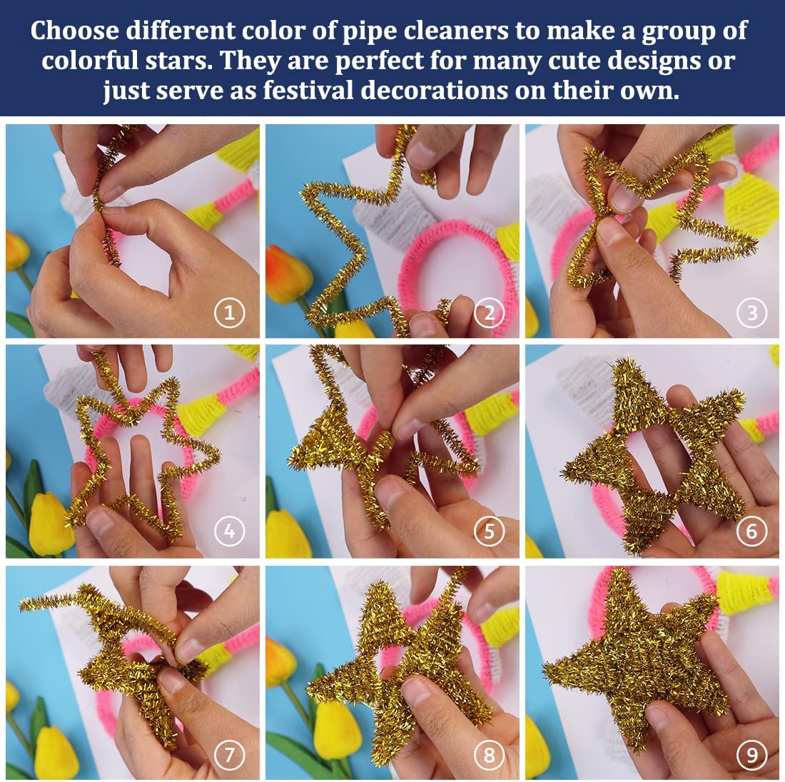Pipe Cleaners, Glitter Pipe Cleaners Craft, Arts and Crafts