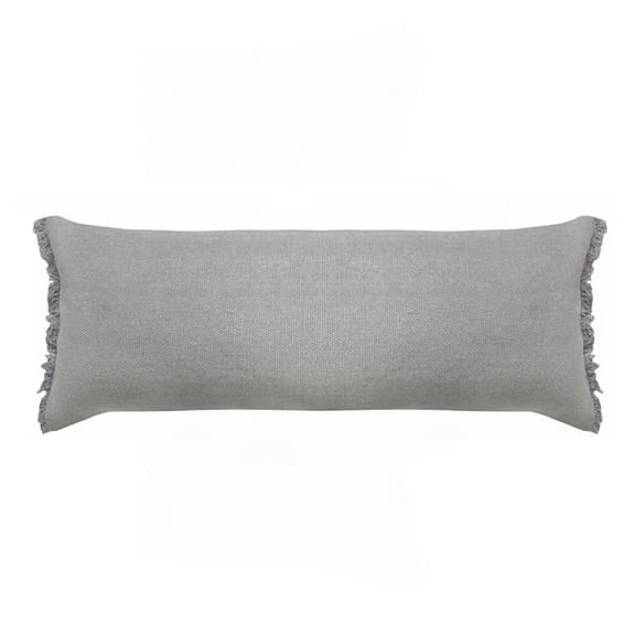14 x 14 x 36 in. Gray Solid Color Zippered 100 Percent Cotton Throw Pillow - Set of 2