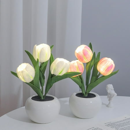 

Led Simulation Tulip Night Light Fake Flower Table Lamp Ornaments for Home Living Room Desktop Decor