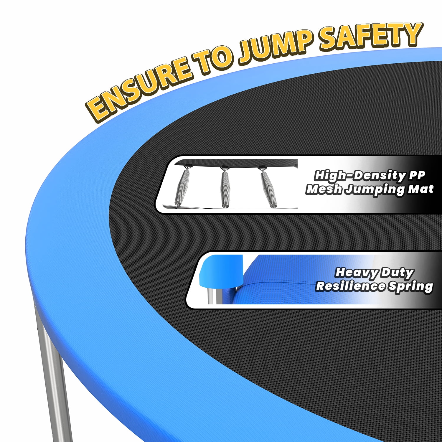 Leumius 14ft Trampoline with Basketball Hoop,Heavy-Duty Outdoor Trampoline with with Enclosure Net,Upgraded Kids Recreational Trampoline for Family,Blue