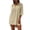 Beige, variant on Womens Swimsuit Cover Up Turn Down Collared Short Sleeve Bathing Suit Coverup Summer Loose Fit Beach Cover Ups