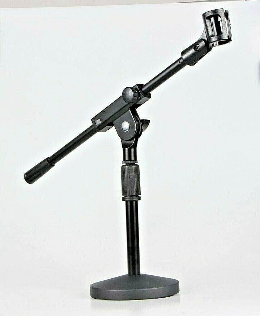 Adjustable Mini Desktop Table Microphone Mount Stand Holder with Mic Clamp Clip 