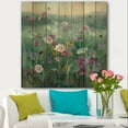 thumbnail image 2 of Designart 'Flower field' Floral Farmhouse Print on Natural Pine Wood, 2 of 3
