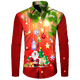 thumbnail image 2 of Camisa hawaiana con tema navideño de Papá Noel para hombre, Tops informales Vintage, ropa de manga larga con estampado de flores en 3d, vacaciones Y2k, 2 of 3
