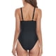 thumbnail image 3 of Traje de baño Cintura ajustada Vendaje Cuello en V Chaleco con cordón Sin mangas Traje de baño encantador para mujer Negro S, 3 of 5