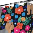 thumbnail image 3 of Yorkie Dog and Flower Florals Shower Curtain 84"x72" ,Bathroom Decorative Shower Curtains Set with 12 Hooks,Modern Waterproof Washable Shower Curtain, 3 of 6