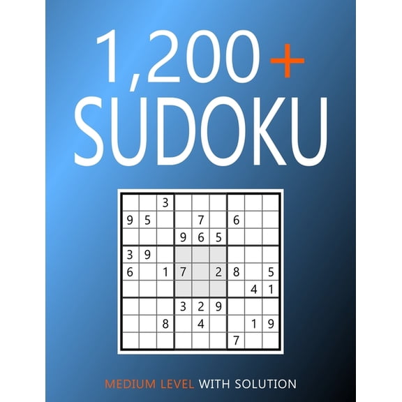 1200+ Sudoku: Medium Level Puzzles With Solutions, (Paperback)