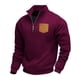 thumbnail image 2 of pstuiky camisas de manga larga para hombre, Sudadera con capucha informal de manga larga con cuello alto y media cremallera para hombre, color sólido, transpirable Tops casuales para hombres xxl, 2 of 7