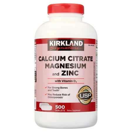 Kirkland Signature Calcium Citrate Magnesium and Zinc, 500 Tablets