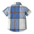thumbnail image 4 of Kaemgyyd 3 M-14 T Boy's Toddler Button down Shirt Infant Newborn Summer Clothes Casual Short Sleeve Plaid Collar Pockets Cotton Tops, 4 of 7