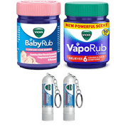 Vicks BabyRub 50ml + VapoRub Regular 60ml + 2 Vicks Inhalers 0.5ml – Soothing & Respiratory Relief