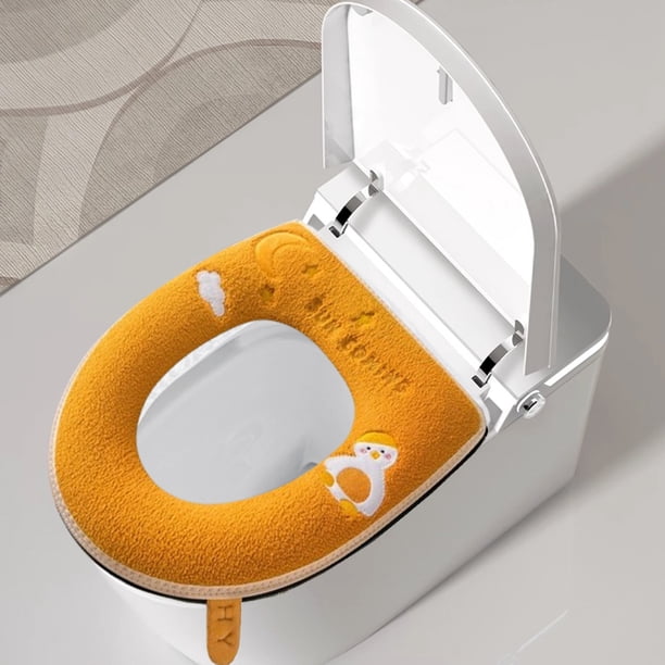 Funda para asiento de inodoro con cremallera | Cojín suave para tapa de inodoro | Almohadilla lavable para asiento de inodoro | Accesorio de baño para el hogar y apartamento