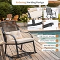 thumbnail image 2 of MOALCOFER 3 Piece Steel Rocking Patio Bistro Set with Adjustable Footrest, White, 2 of 7