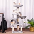 thumbnail image 2 of Cat Tree HCT004SW HCT004SW con percha de felpa acolchada, color gris claro, 2 of 7