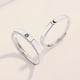 thumbnail image 3 of Juego de anillos de promesa de 2 piezas Anillos chapados en plata estilo sol y luna para pareja novio, tamaño: Ancho de las mujeres: Ancho de 2,5 mm para hombres: 3mm, 3 of 3
