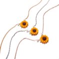 thumbnail image 3 of Collar con colgante de girasol, cadena de hoja de perla, collar de gargantilla de resina hecho a mano bohemio para mujeres y niñas, dorado - Style2 Sincero  Hogar, 3 of 4