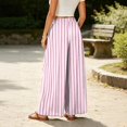 thumbnail image 6 of Women's Plaid Wide Leg Palazzo Pants, High Waisted Gingham Long Trousers with Pockets, Casual Summer Beach Flowy Pants, S-2XL, 6 of 6
