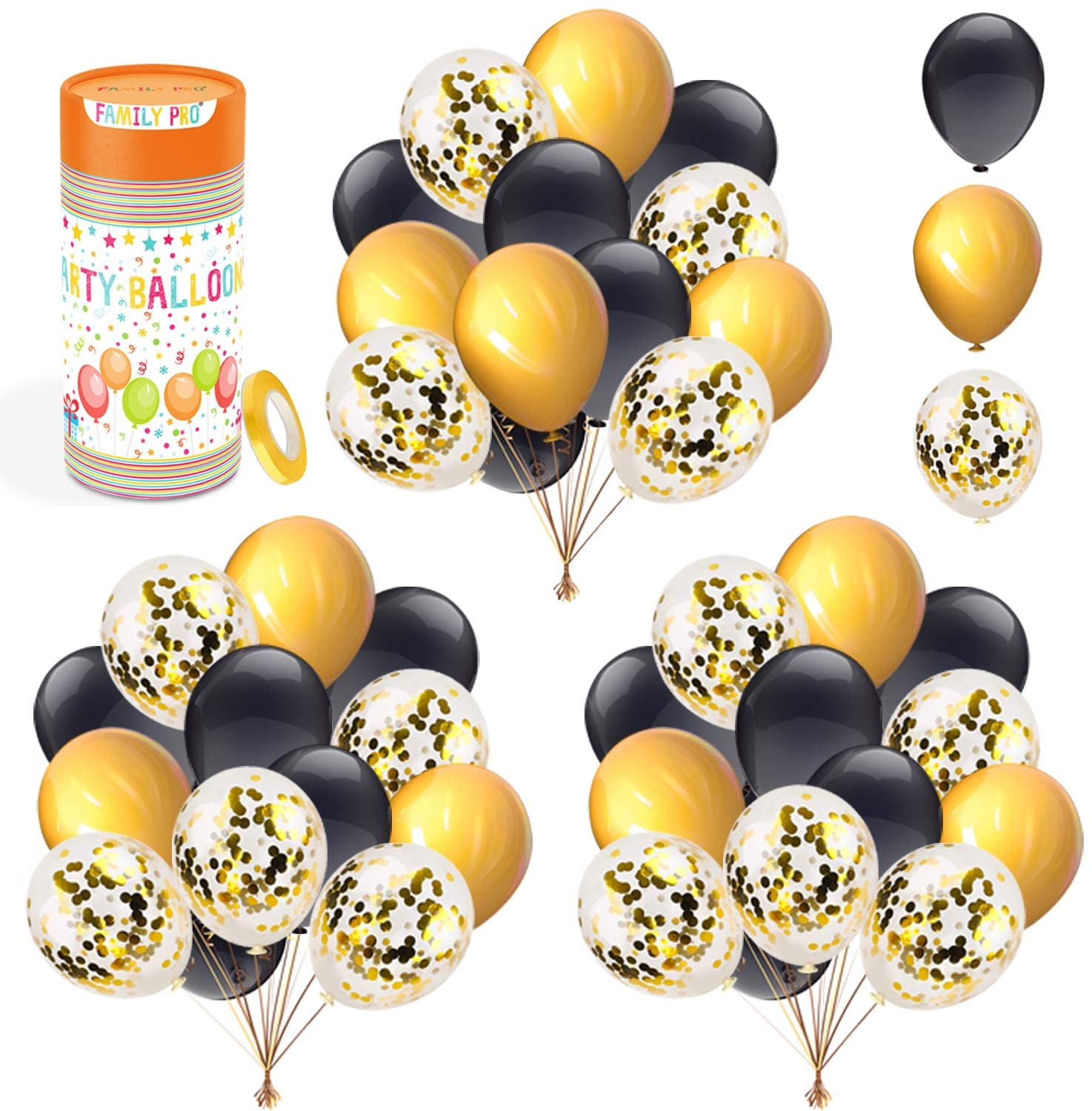 12"inch LARGE GOLD BLACK BALLOONS POLKA DOT MULTI Party Birthday Wedding baloons 