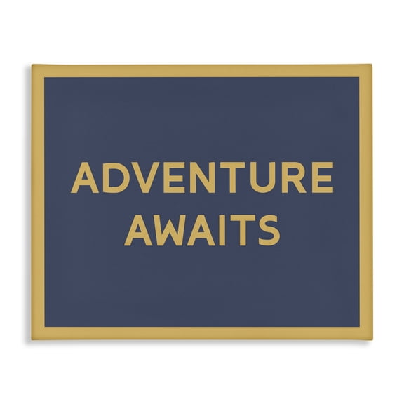 Stupell Industries Contemporary Adventure Awaits Blue & Ochre Canvas Art, 20 x 16, by Lil' Rue