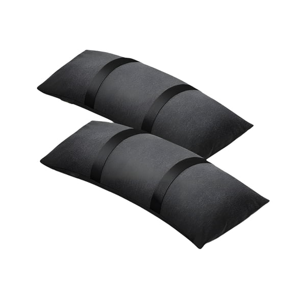 LAMIRO 2 Pieces Outdoor Fillable Sand Bags Weight Bags Easy to Use Weatherproof Patio Furniture Weights Black Arched Sandbag Weights