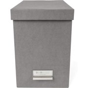Bigso John Fiberboard Label Frame Desktop File Storage Box | Dark Grey