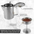 thumbnail image 6 of Camping Coffee Pot Stainless Steel,Coffee Pot Outdoors,Multi Use Coffee Percolator,Brew Coffee on Fire,Ideal for Group Camping,Hiking,Backpacking,RV and Travel,9 Cups, 6 of 8
