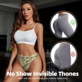 thumbnail image 4 of Thongs for Women - Light Green Camouflage No Show Seamless Womens Thongs Underwear, Breathable G String Thongs for Women, Ladies Stretch Low Rise Thong Bikini Panties Briefs, 4 of 5