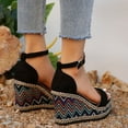 thumbnail image 4 of Sandales à Talon Compensé pour Femmes Chaussures Mode Été, 4 of 5