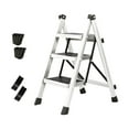 thumbnail image 3 of Ximing Kitchen Ladder Step Ladder Indoor Outdoor Sturdy Carbon Steel Stepladder Home Portable Multifunctional Kitchen Folding Ladder white, 3 of 10