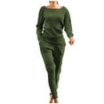 thumbnail image 2 of Leesechin Khaki Pants for Women Tracksuits Sportswear Long Sleeve Pullover Casual Suit, 2 of 4