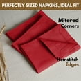 thumbnail image 5 of Native Fab Set of 4 Hemstitch Dinner Cloth Napkins 100% Cotton Reusable Daily Use - 18x18 - Red, 5 of 6