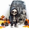 thumbnail image 4 of Halloween Decorations Skull Figurines, Gothic Skeletons Small Figurine Statue, Resin Crafts Cute Skull Ornament Memorial, Halloween Skull Gifts, 4 of 5