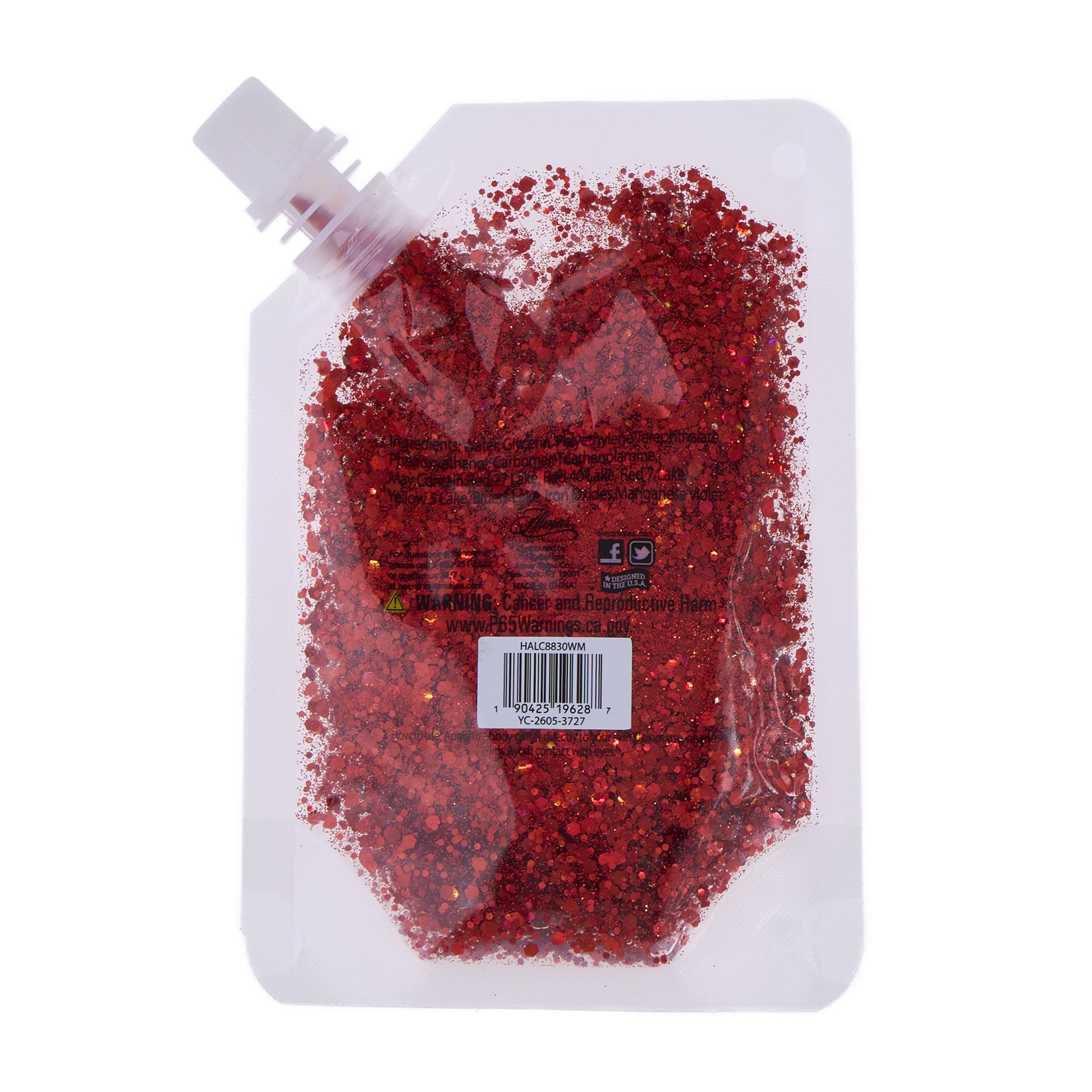 Expressions Chunky Body Glitter Gel for Face & Hair - Red