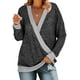 thumbnail image 1 of Suéteres cruzados sexys con cuello en V profundo para mujer Camisas de manga larga con bloque de color Fokelyi WMZY-693-30, 1 of 1