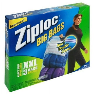 Ziploc® Big Bags, X-Large, Secure Double Zipper, 4 ct, Expandable Bottom,  Heavy-Duty Plastic, Built-In Handles, Flexible Shape to Fit Where Storage