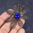 thumbnail image 3 of Natural Lapis Lazuli Gemstone Copper Wire Wrap Jewelry Pendant 2.32", 3 of 4