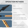 thumbnail image 3 of 2Pcs 6 in 1 HVAC Copper Expander Swaging Tool, Tube Expander Boring Drill Bits, Air Conditioner Copper Pipe Flaring Tool,2pcs x swaging tool hvac, 3 of 6