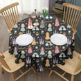 thumbnail image 3 of Black Princess Castle Rainbow Pattern Round Tablecloth 60"x60",Wrinkle Wipeable Table Cloth for Kitchen Dining Room Picnic Patio Party, 3 of 6