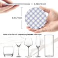 thumbnail image 4 of Posavasos de cuero de 6 piezas, posavasos de línea diagonal de cuadros geométricos azules y blancos para bebidas, posavasos para tazas, regalo de inauguración de la casa, ideal para la decoración del, 4 of 7